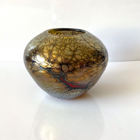 Magma Vessel Unique Art Glass Vase by Allan Gott Signed Dated 2001 - Picture 2 of 8